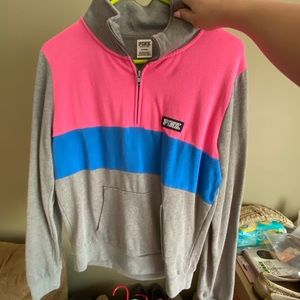 PINK crewneck 1/4 zip